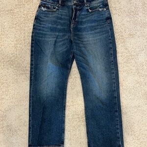 LOFT Dark Blue Straight Crop Jeans